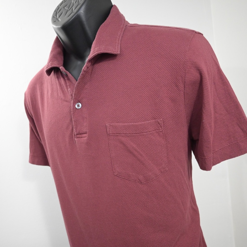 Mack Weldon Golf Polo Red Performance Short Sleeve Front Pocket Mens Size Large